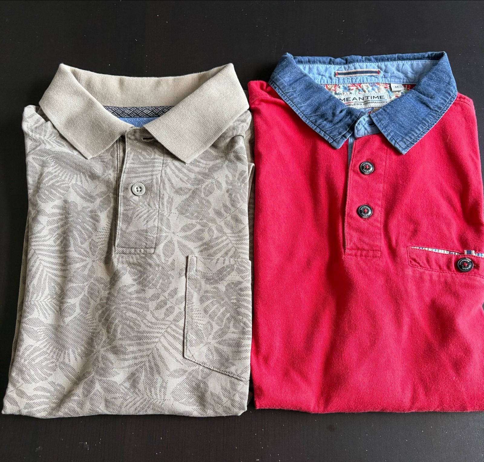 2 Meantime polo shirts - Maat M, Ophalen of Verzenden, Gedragen, Maat 48/50 (M), Rood