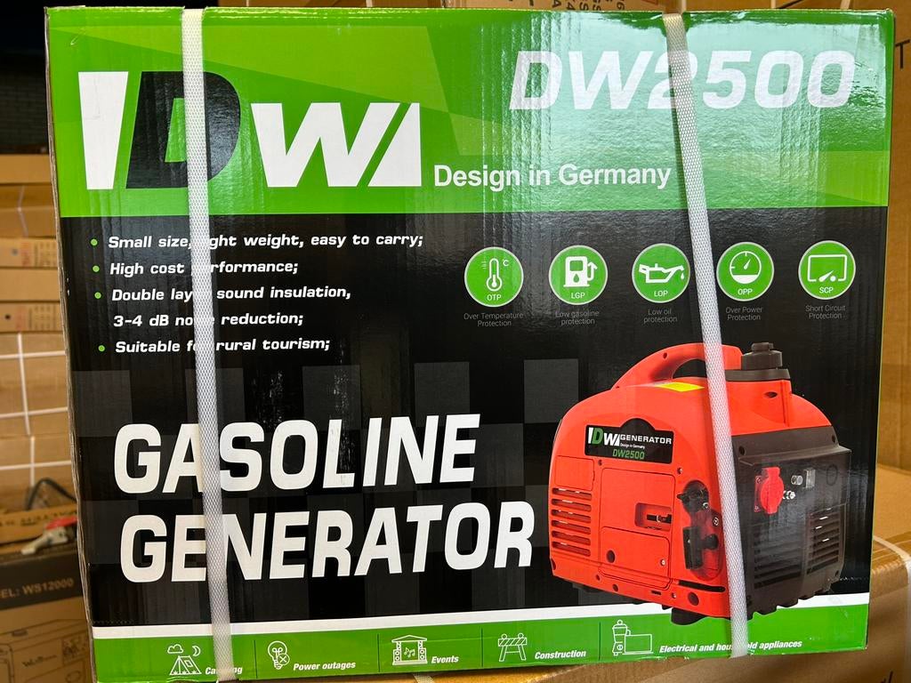 DWI DW2500 Aggregaat 750W Benzine Generator – Nieuw in Doos, Doe-het-zelf en Verbouw, Aggregaten, Ophalen of Verzenden, Nieuw