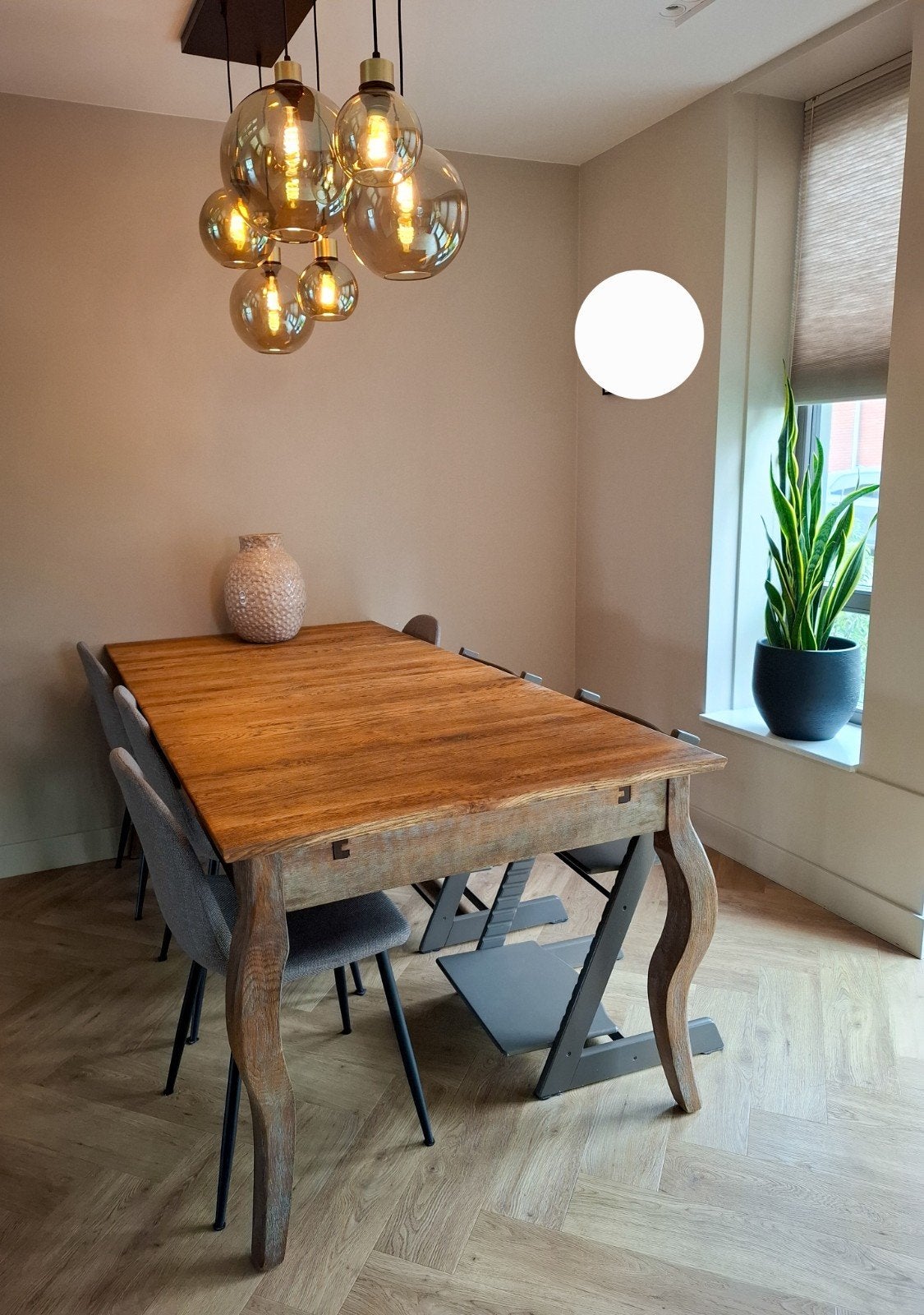 Eettafel - 200x100 cm - massief hout, Ophalen, Gebruikt, 100 tot 150 cm, 150 tot 200 cm