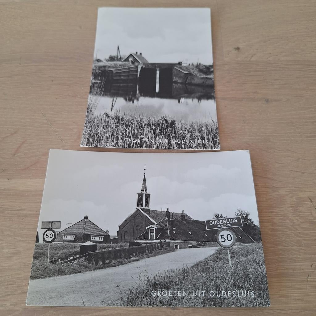 Oudesluis 2 ansichtkaarten, Ophalen, Ongelopen