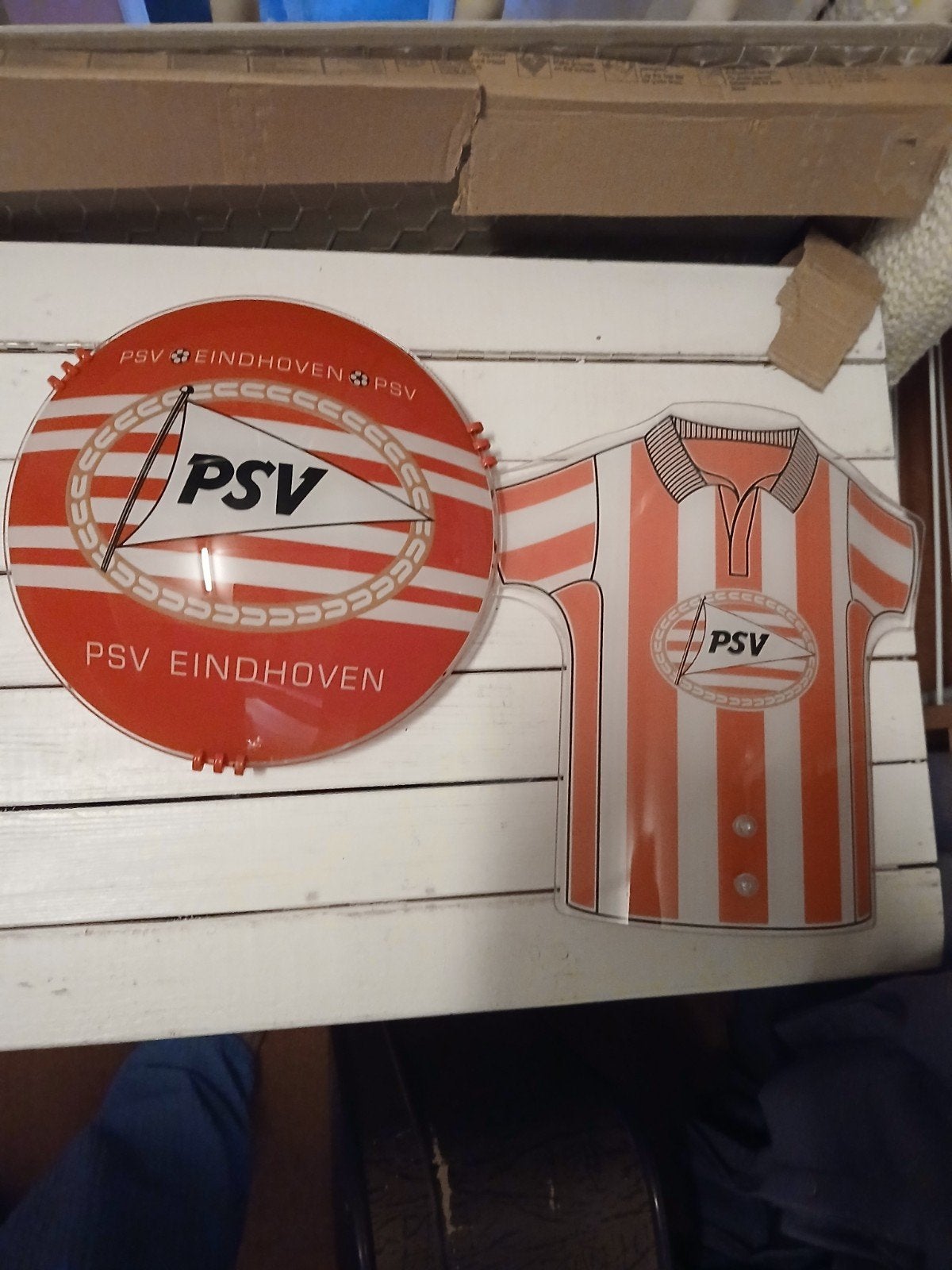 PSV Eindhoven plafondlamp en wandlamp - Voetbalfan, Ophalen, Kunststof, Zo goed als nieuw, Modern