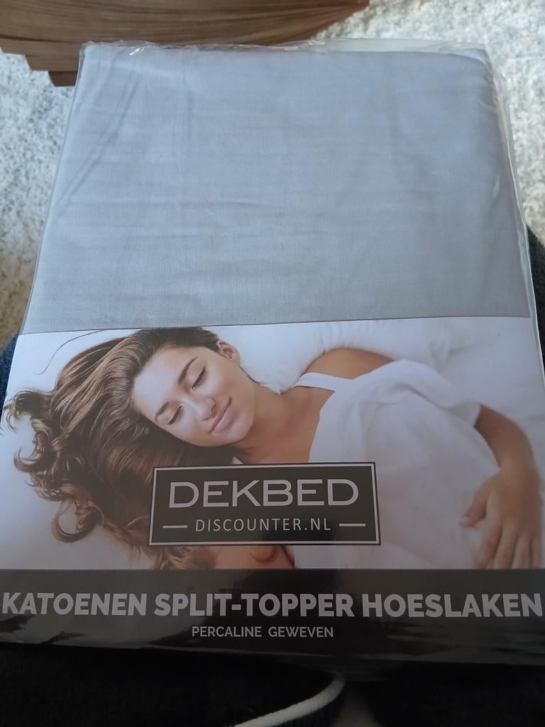 Nieuw Katoenen Split Topper Hoeslaken - Diverse Maten, Huis en Inrichting, Slaapkamer | Beddengoed, Hoeslaken of Sloop, Ophalen of Verzenden