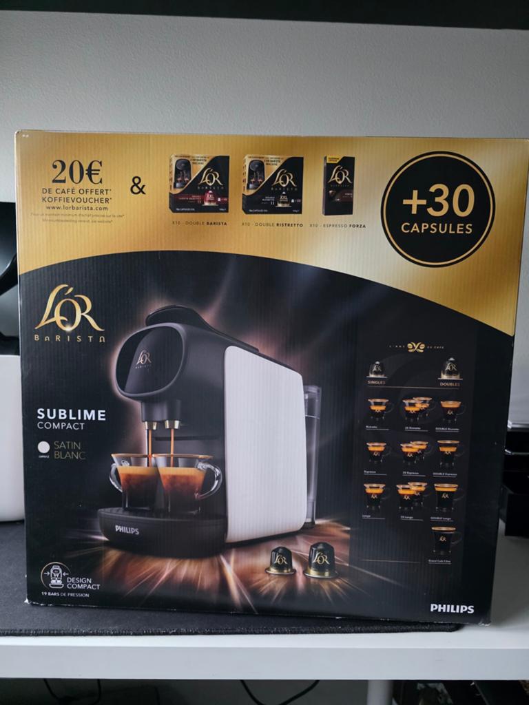 L'OR Barista Sublime Compact Koffiemachine - Satin Blanc, Gebruikt, Koffiemachine, Ophalen of Verzenden, 1 kopje