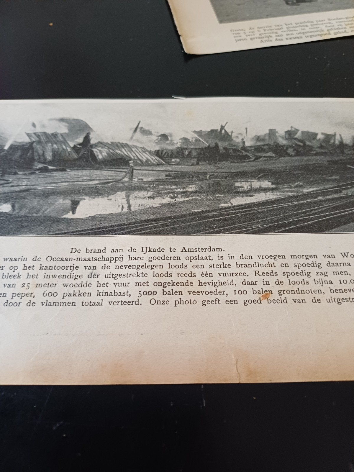knipsel brand IJkade Amsterdam 1912, Verzamelen, Ophalen of Verzenden, Voor 1920, Knipsel(s)