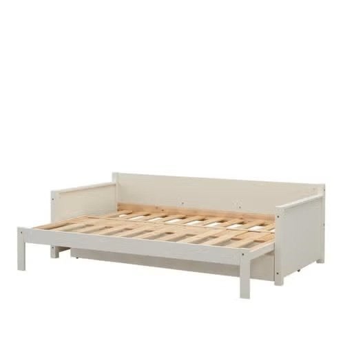Uitschuifbaar grenen bed 90x200 (uitgeschoven 180 breed), Ophalen, Verstelbaar, 90 cm, Eenpersoons