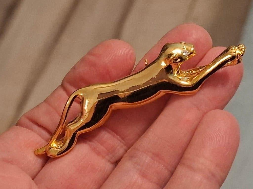 Mooie panter broche, Ophalen of Verzenden, Zo goed als nieuw, Overige kleuren, Overige materialen