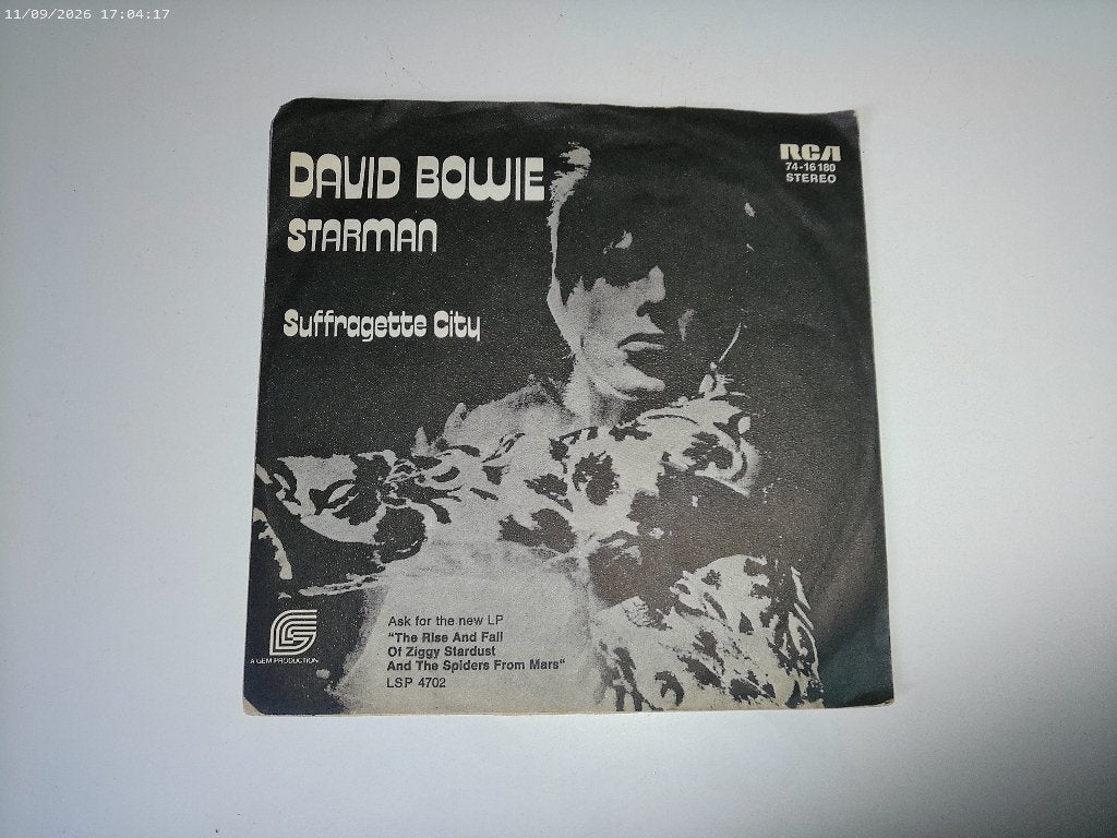David Bowie - Starman / Suffragette City, Gebruikt, Fotohoes, 7 inch, Ophalen of Verzenden