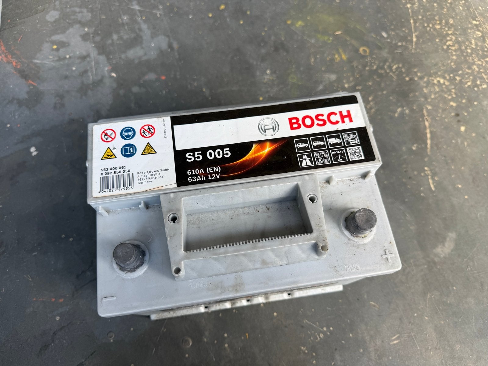 Bosch S5 005 Auto Accu 12V 63Ah 610A, Gebruikt