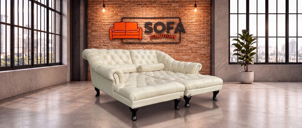 Chesterfield Chaise Lounge Set–Gratis Levering, Eenpersoons, 150 tot 200 cm, Ophalen of Verzenden, Zo goed als nieuw