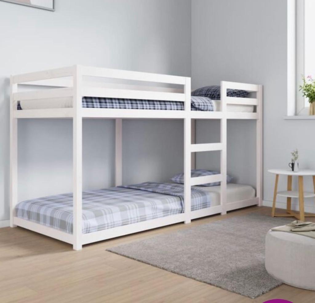 Nieuw Stapelbed - Wit Houten (Kinder)bed, Huis en Inrichting, Slaapkamer | Stapelbedden en Hoogslapers, Ophalen, Minder dan 160 cm