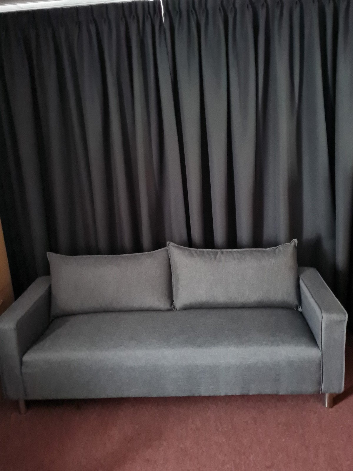 Bankje antraciet., Ophalen, 75 tot 100 cm, Tweepersoons, Minder dan 150 cm