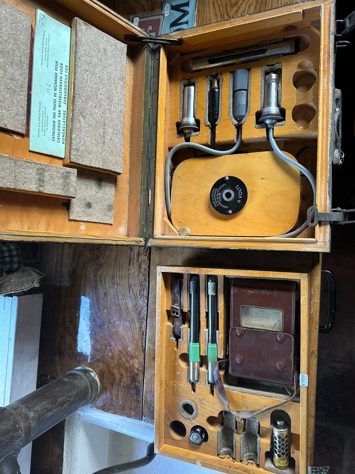 Vintage Radiatiemeter Geiger Teller in Houten Kist, Ophalen of Verzenden
