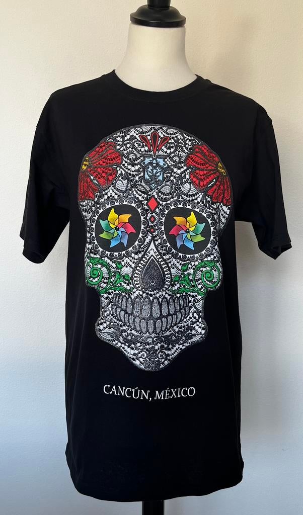 Yachtclub zwart shirt met doodshoofdprint maat M, Maat 38/40 (M), Zwart, Ophalen of Verzenden, Zo goed als nieuw
