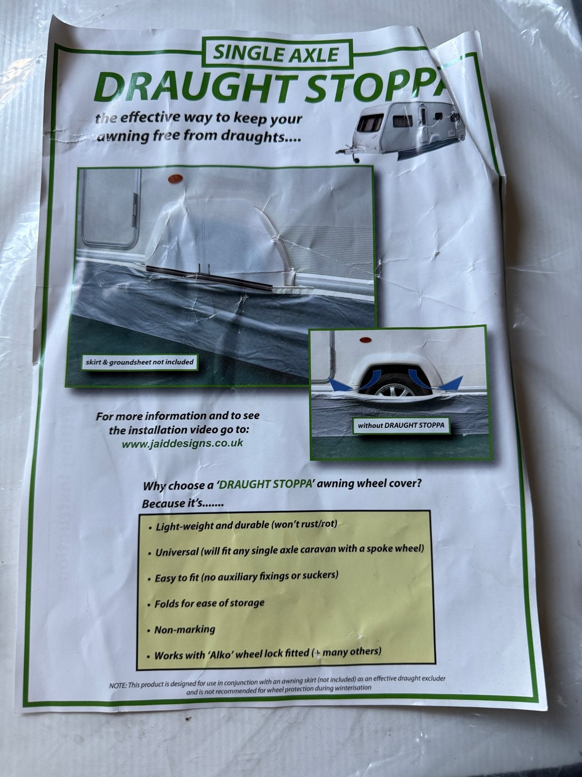 Draught Stoppa Wielkast Afdekking voor Caravan, Ophalen of Verzenden, Zo goed als nieuw