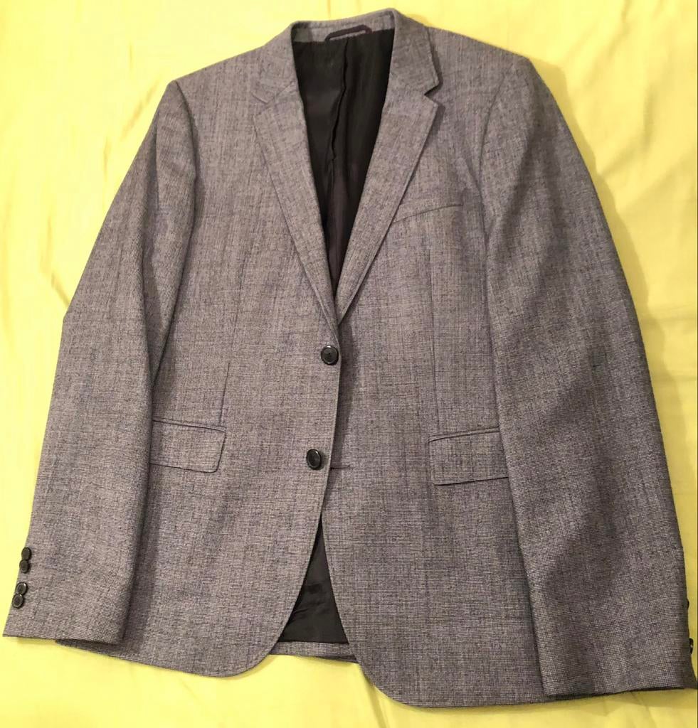 Nieuw HUGO Hugo Boss Grijs blazer 100% Zuivere wol Mt 52, Kleding | Heren, Ophalen of Verzenden, Nieuw, Maat 52/54 (L), Grijs