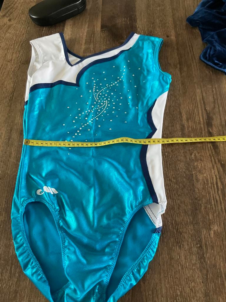 Turnpakje maat 36/38, Sport en Fitness, Turnen, Gebruikt, Blauw, Maat 36 t/m 42, Ophalen of Verzenden