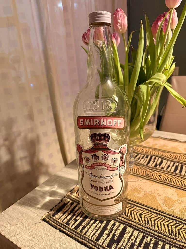 3 liter fles Smirnoff Vodka Fles Decoratief Gebruiksvoorwerp, Ophalen of Verzenden, Gebruikt, Gebruiksvoorwerp