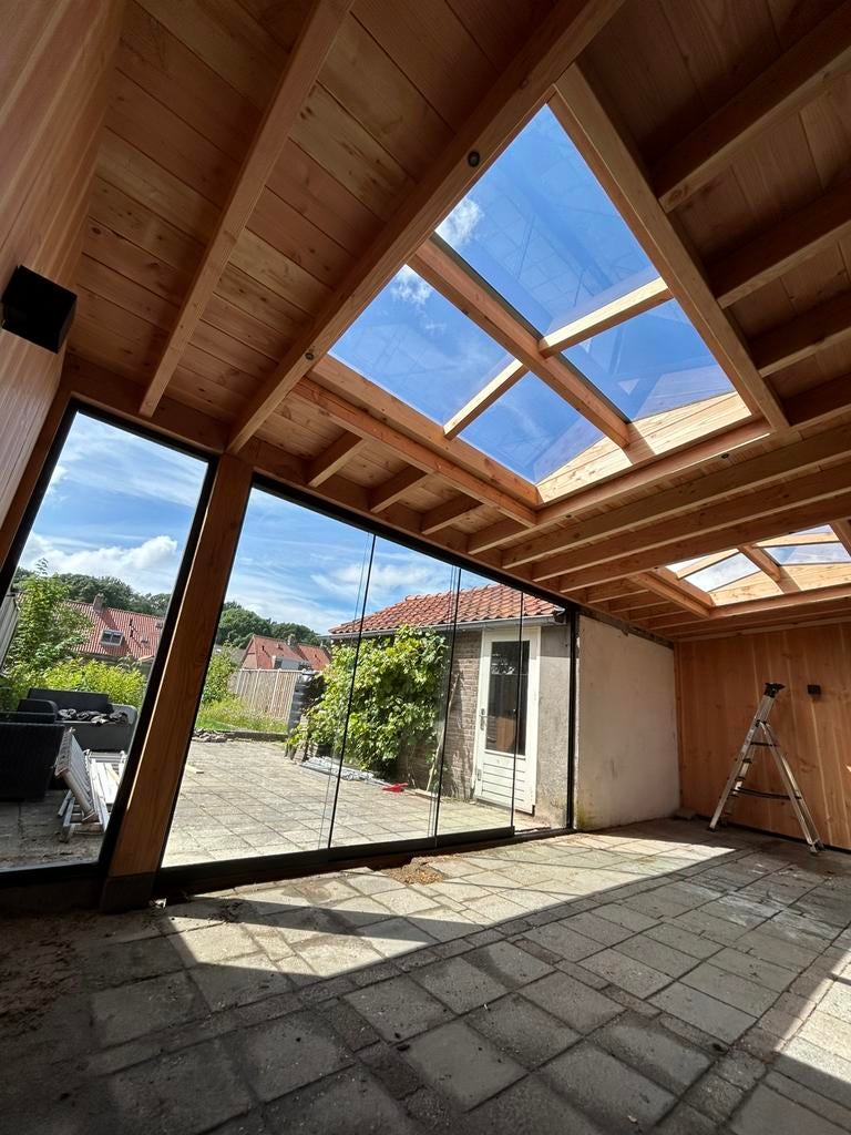 Maatwerk Douglas Veranda’s – Volledig naar Wens Ontworpen, Ophalen, Nieuw, Wolthuizen Houtwerken, Constructieweg 3b