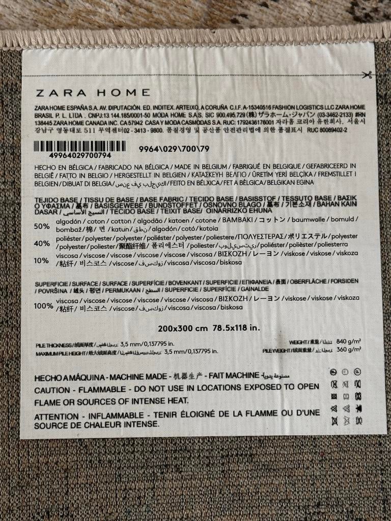 Zara Home Tapijt - Stijlvol en Comfortabel, Wit, 150 tot 200 cm, 200 cm of meer, Ophalen of Verzenden