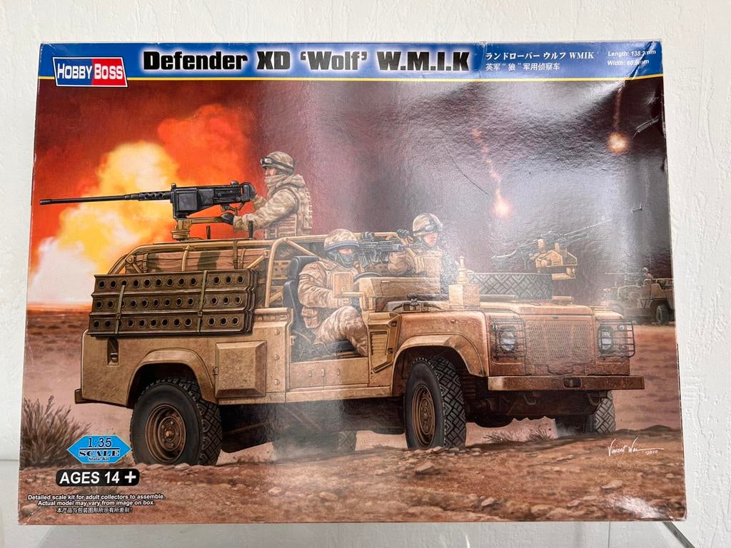 1/35 HobbyBoss 82446 Landrover Defender XD & Black Dog Set, Overige merken, Auto, 1:32 tot 1:50, Ophalen of Verzenden