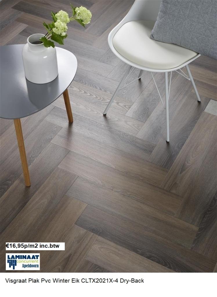 KOOPZONDAG OPEN Visgraat Plak Pvc Vloeren 3 X kleur €16,95m2, Bruin, 75 m² of meer, Nieuw, Ophalen of Verzenden