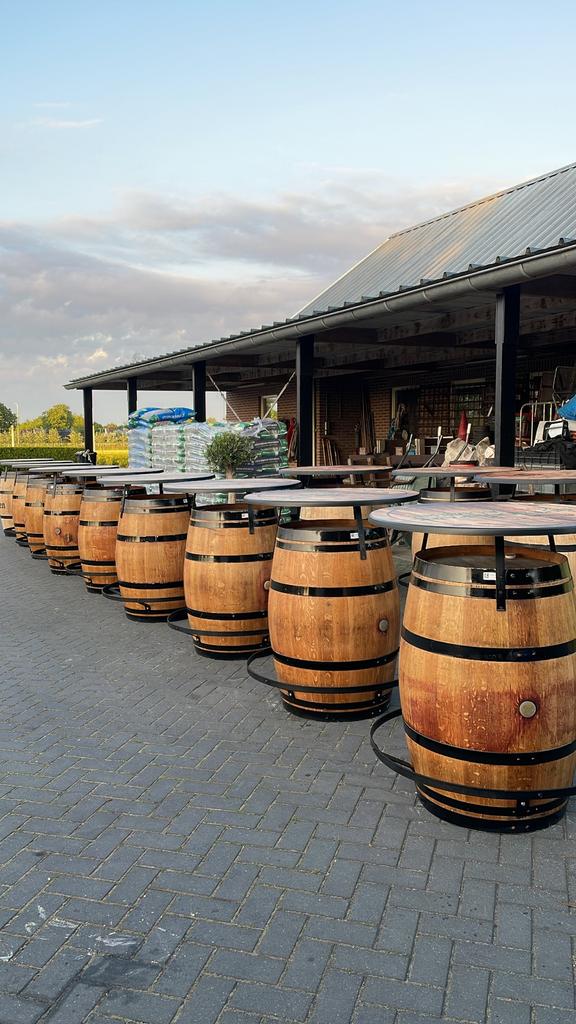 Statafel | wijnvat | eigen logo | bedrijfslogo, 150 liter of meer, Ophalen, Zo goed als nieuw, Hout