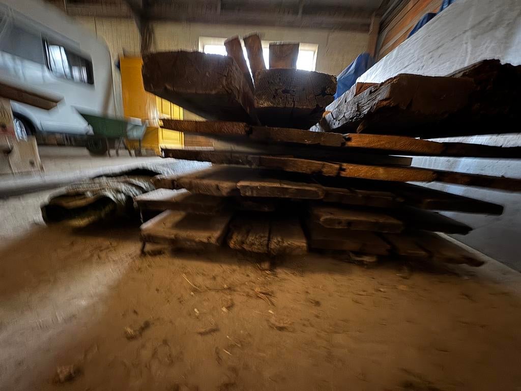 balken en houten planken, zie foto’s voor maten, Ophalen, Gebruikt, Balk, Overige houtsoorten