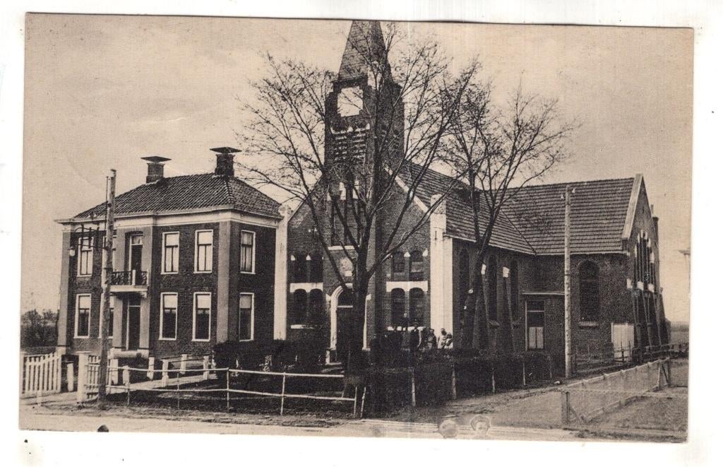 Houwerzijl gereformeerde Pastorie en Kerk, Verzenden, Voor 1920, Gelopen, Groningen