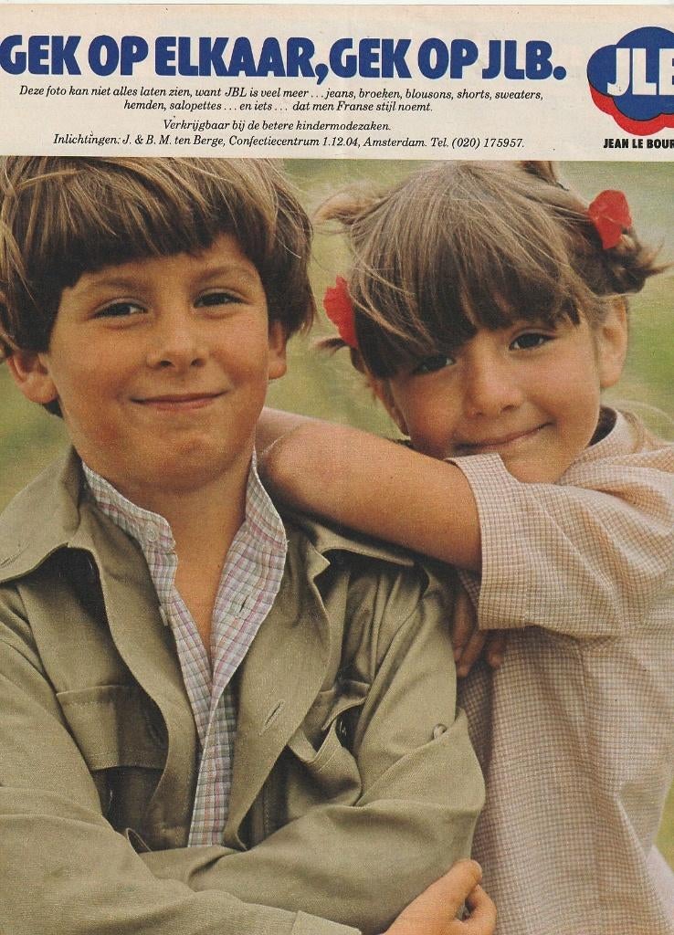 Retro reclame 1978 JLB kindermode gek op elkaar, Verzenden, Overige typen