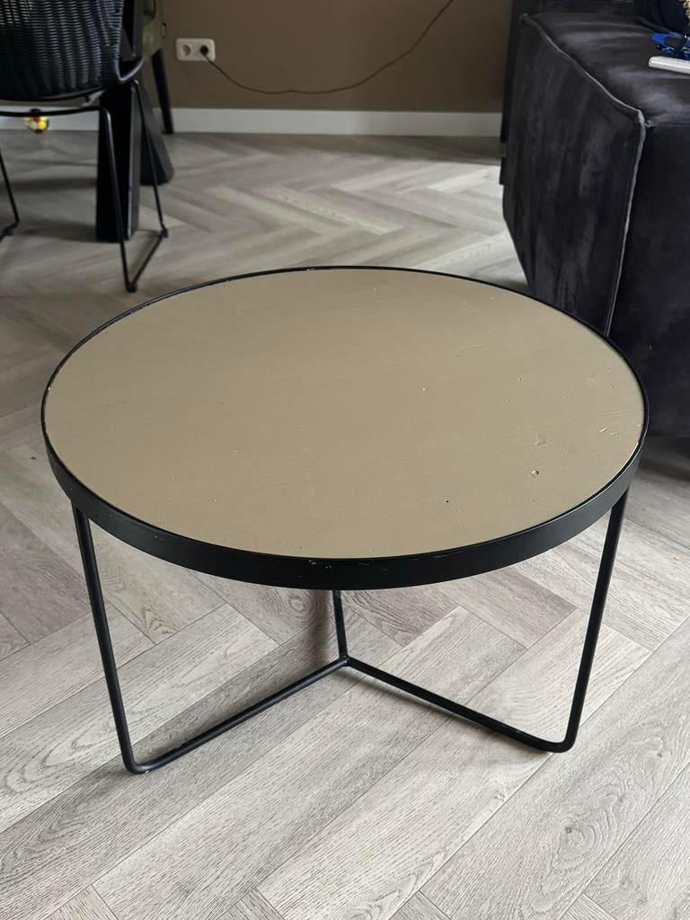 Industriële Salontafel 60x60 cm, Huis en Inrichting, Tafels | Bijzettafels, Ophalen, Minder dan 45 cm, Gebruikt, Metaal of Aluminium
