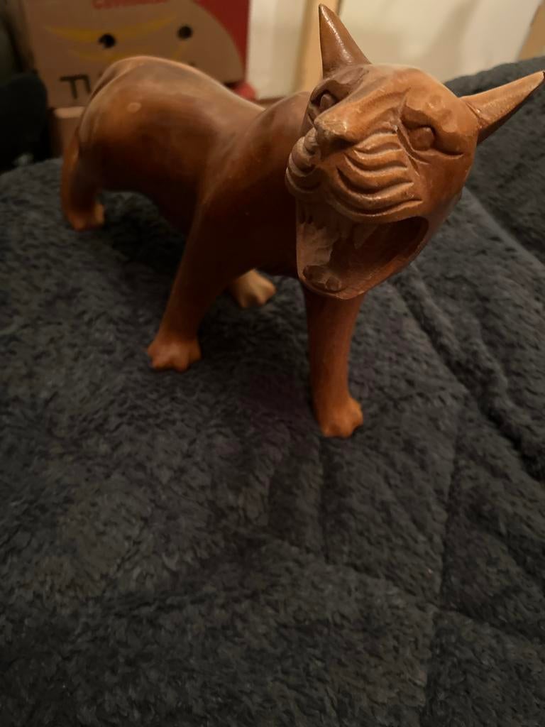 Houten Tijger Beeld, Ophalen of Verzenden
