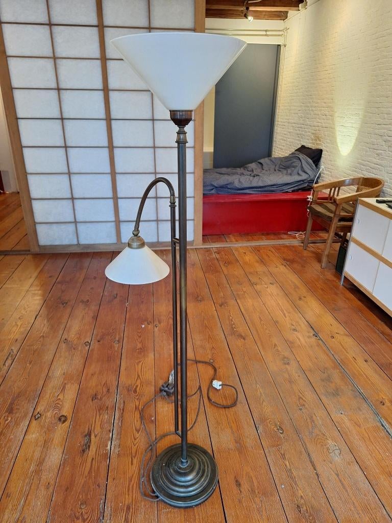 Antieke lamp, bronzen lamp, Ophalen of Verzenden