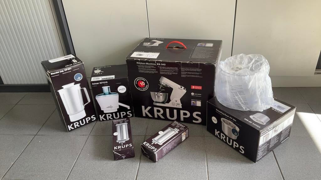 Krups KA-940 met veel extra’s (nieuw +€1.000!), Witgoed en Apparatuur, Keukenmixers, Ophalen of Verzenden, Zo goed als nieuw, 3 snelheden of meer