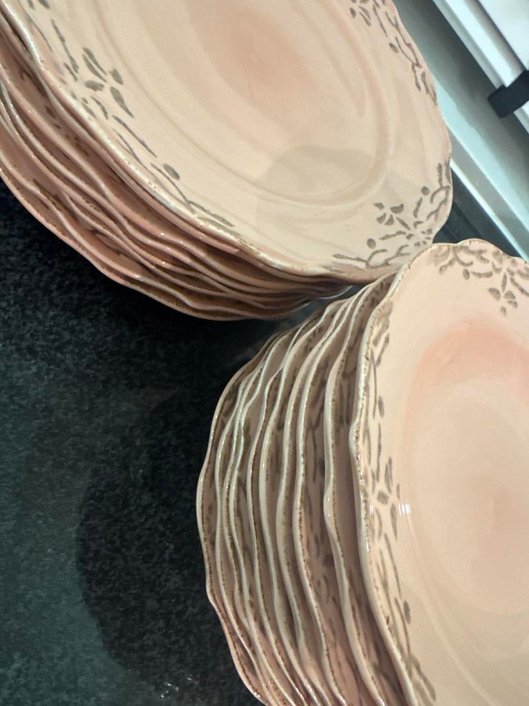 Loods 5 Zachtroze Borden Set - 20 stuks, Huis en Inrichting, Keuken | Servies, Ophalen, Zo goed als nieuw, Bord(en), Overige stijlen