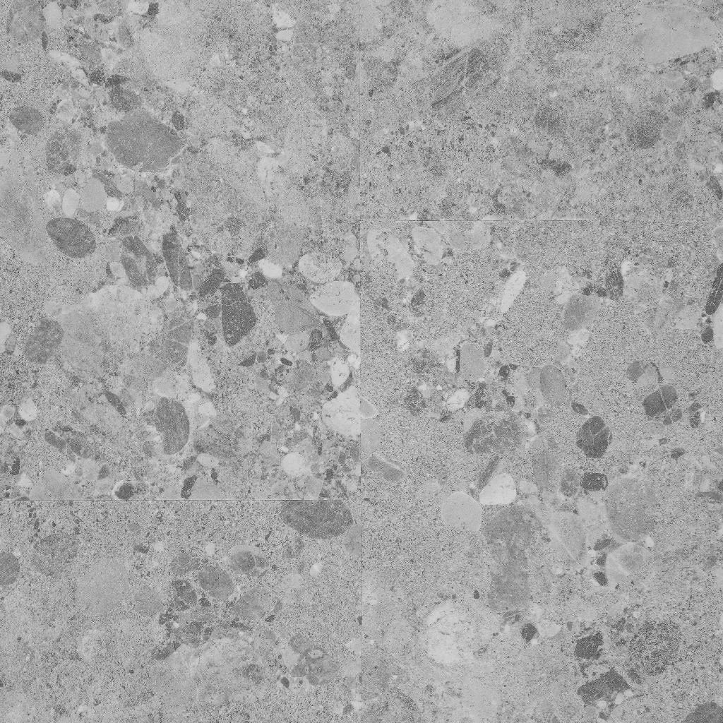 Klik PVC Tegel Terrazzo 60X60 Light Grey 60001589, Crème, 75 m² of meer, Overige typen, Nieuw