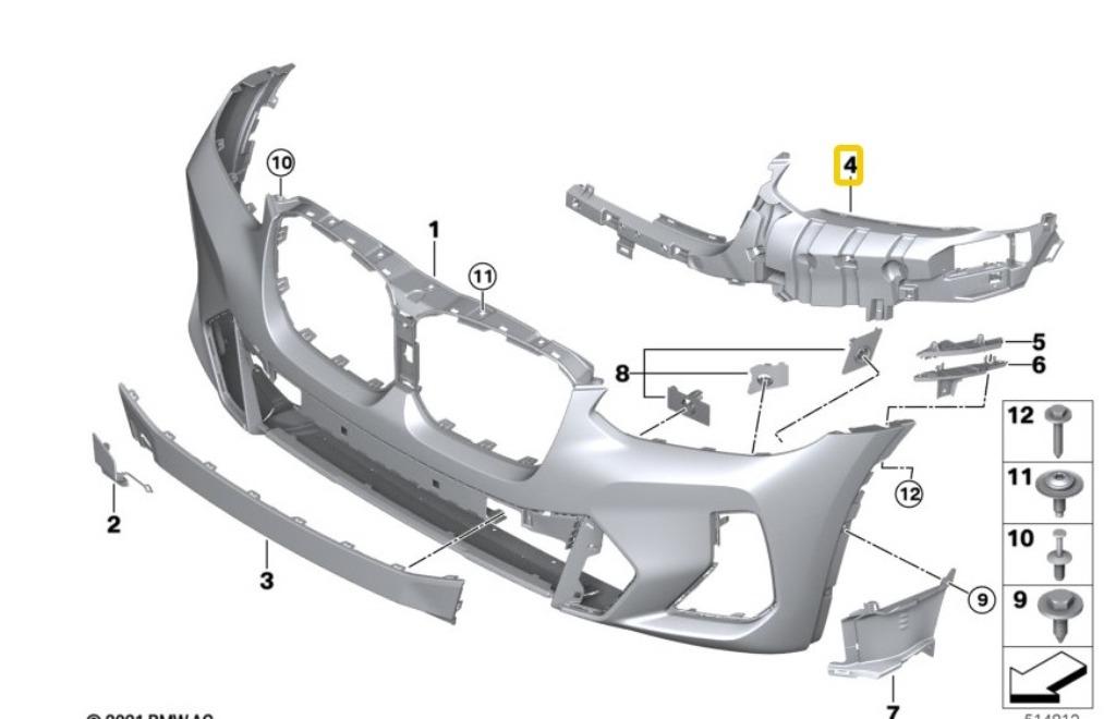 OEM BMW X3 G01 G08 iX3 G08 X4 G02 #51118081896 Groef Rechts, Auto-onderdelen, Ophalen of Verzenden, Nieuw, BMW