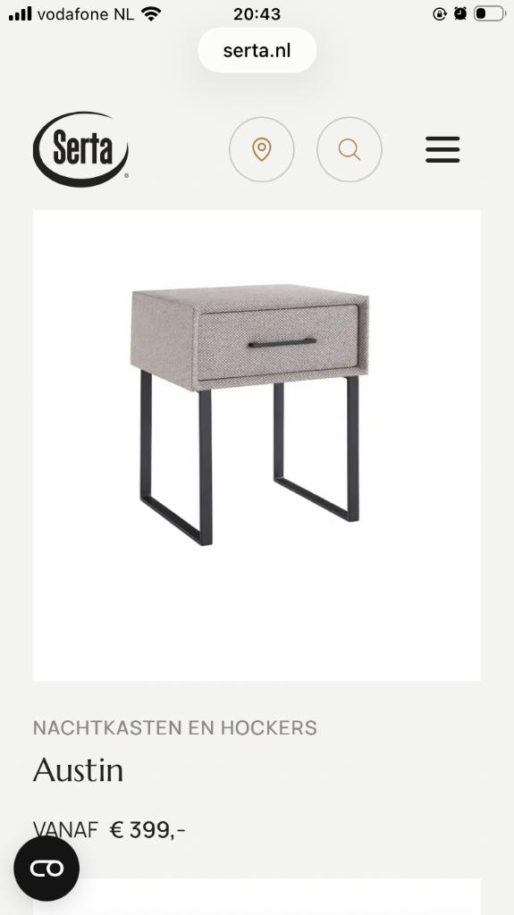 Twee nieuwe nachtkastjes (Serta), Ophalen, Overige materialen, Nieuw, 55 tot 70 cm