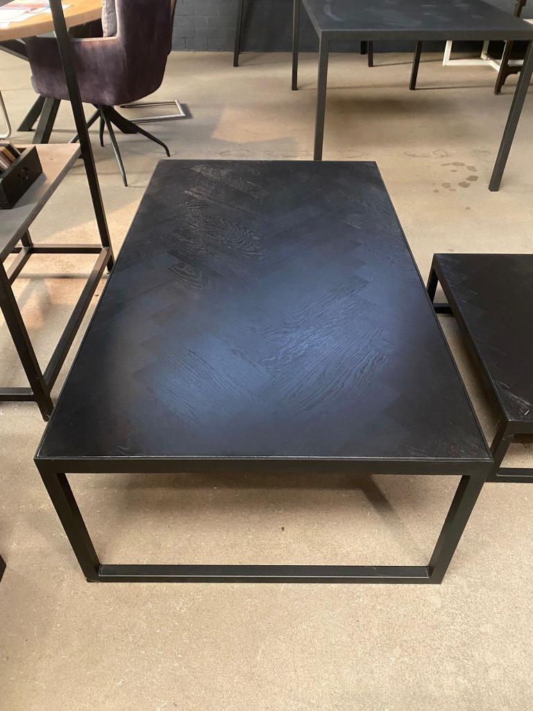 Visgraat Salon Tafel - 141*81*41, 100 tot 150 cm, Zo goed als nieuw, Metaal, Rechthoekig