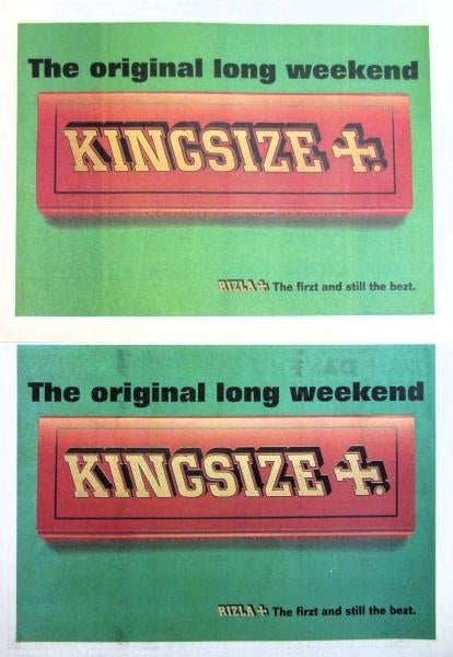 13 vintage reclames Rizla sigarettenpapier sigaret papier, Verzamelen, Rookartikelen, Aanstekers en Luciferdoosjes, Gebruikt, Sigarenbandjes