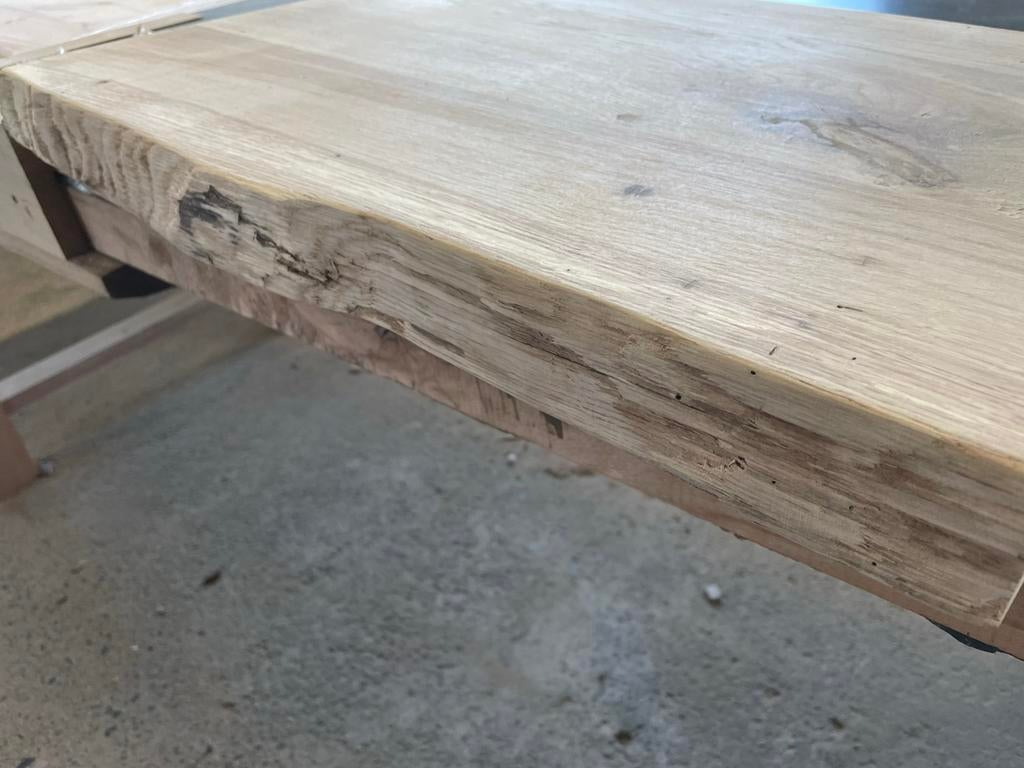 Wastafelblad eiken massief planken zwevend  meubels op maat, Ophalen, Zo goed als nieuw, 25 tot 50 cm, Minder dan 100 cm