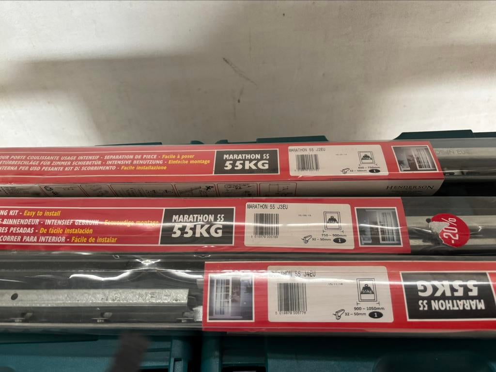 Henderson schuifrail Marathon 55 beslagset 3 stuks, Ophalen, Nieuw, Slot
