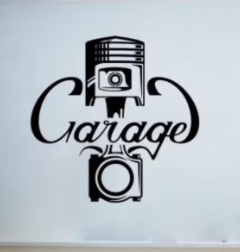 Grote muursticker Garage zwart (70x70cm), Huis en Inrichting, Woonaccessoires | Wanddecoraties, Nieuw, Ophalen of Verzenden
