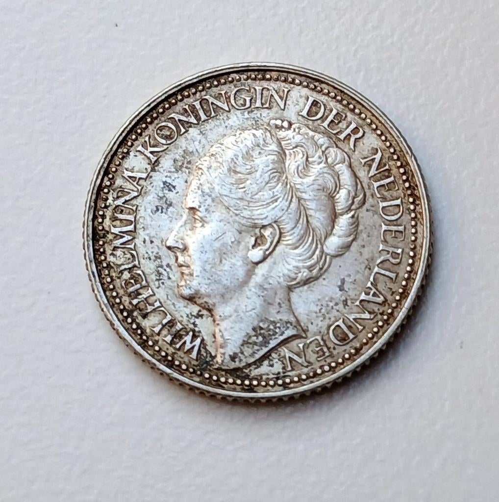 25 Cent 1941, Verzenden, Zilver, 25 cent, Koningin Wilhelmina