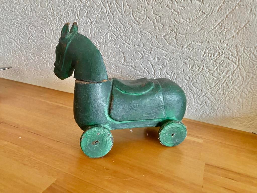 Oud houten paard speelgoed/ sier decoratie, Antiek en Kunst, Ophalen of Verzenden