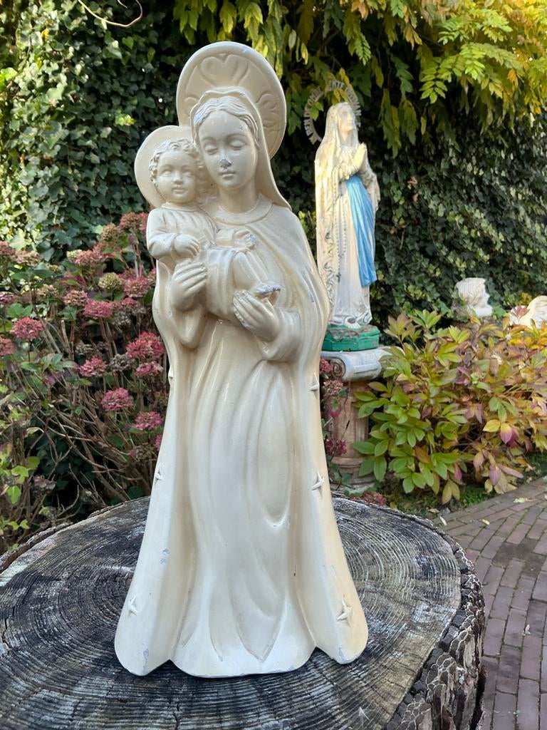 Lieflijk Mariabeeld met Kindje ❤️ Maria met kindje, Antiek en Kunst, Antiek | Religie, Ophalen of Verzenden