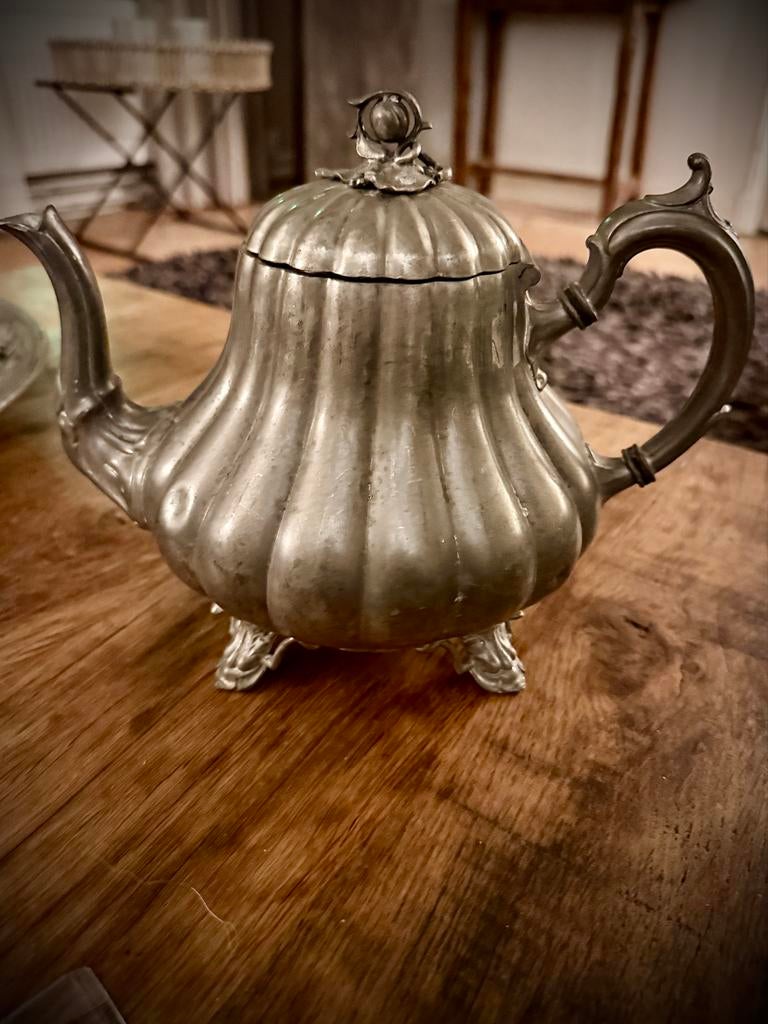 Antieke Engelse Theepot W.W. Harrison Sheffield, Antiek en Kunst, Antiek | Tin, Ophalen of Verzenden