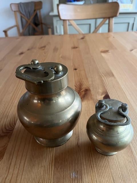 Koperen pot met schroefdeksel, Ophalen of Verzenden