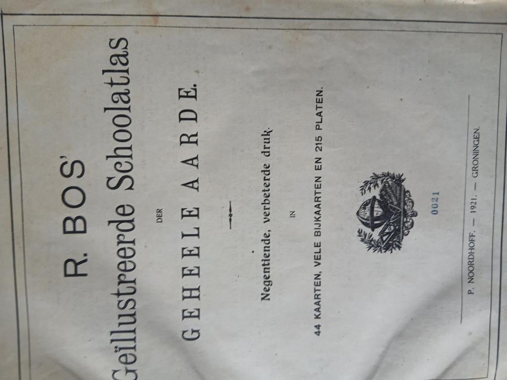 Oude Bosatlas - 1921 - Groningen, Boeken, Atlassen en Landkaarten, Bosatlas, Ophalen of Verzenden, 1800 tot 2000, Nederland