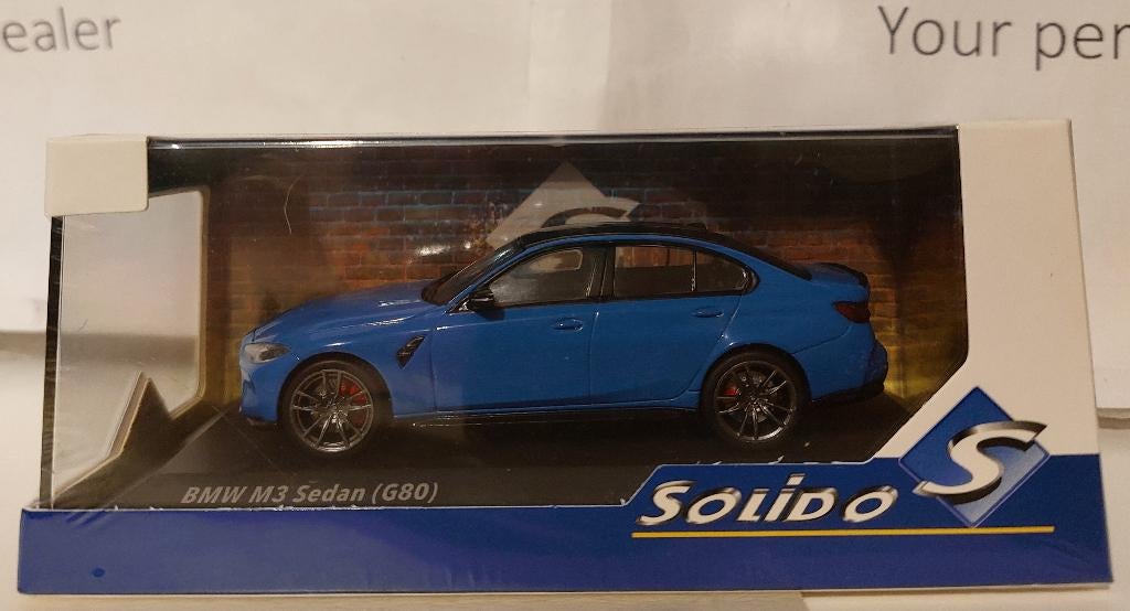Solido 1:43 BMW M3 G80 Competition Limousine 2023 blauw, Ophalen of Verzenden, Nieuw, Auto, Solido