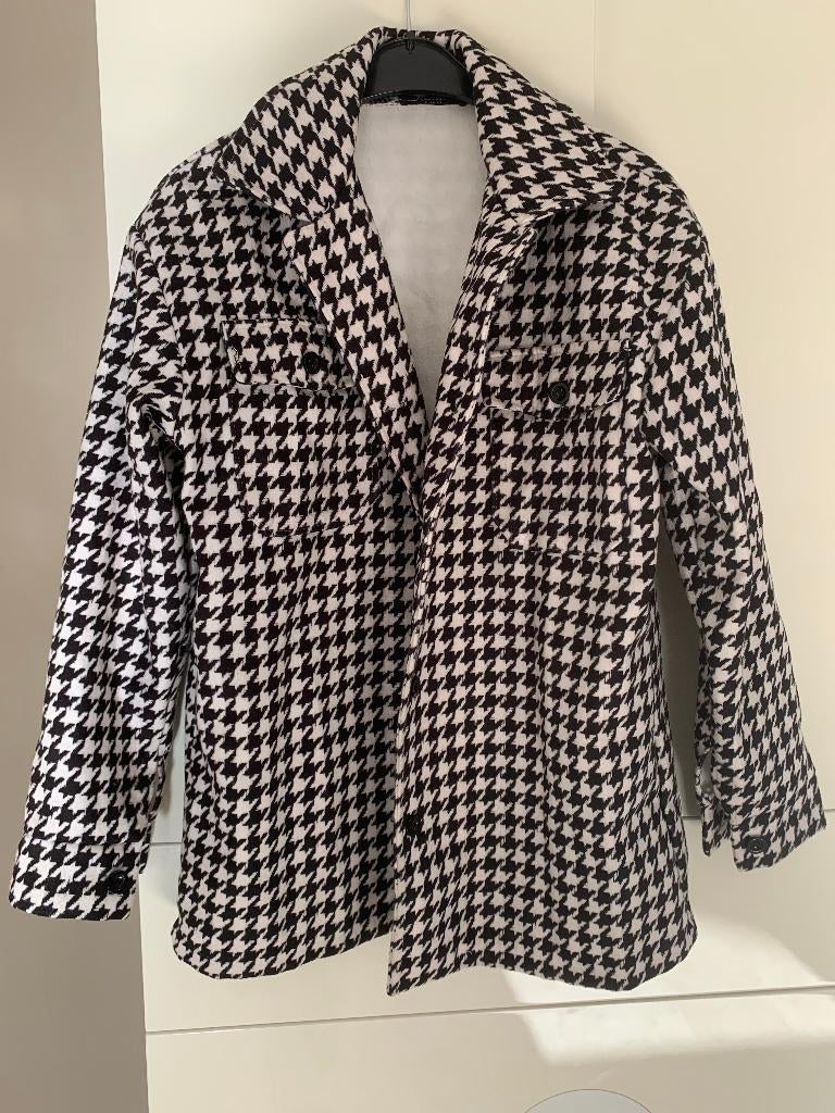 Pied-de-poule blazer / jasje / colbert, mt M/L, Maat 38/40 (M), Zwart, Ophalen of Verzenden, Jasje